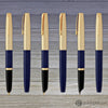 Aurora Duo Cart Fountain Pen - Dark Blue Resin with Gold Plated Cap Medium Point Fountain Pen