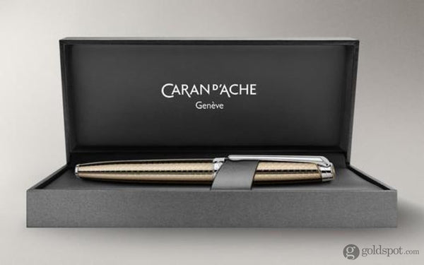 Caran d’Ache Léman Caviar Fountain Pen in Bronze with Silver Trim - 18K Gold Fountain Pen