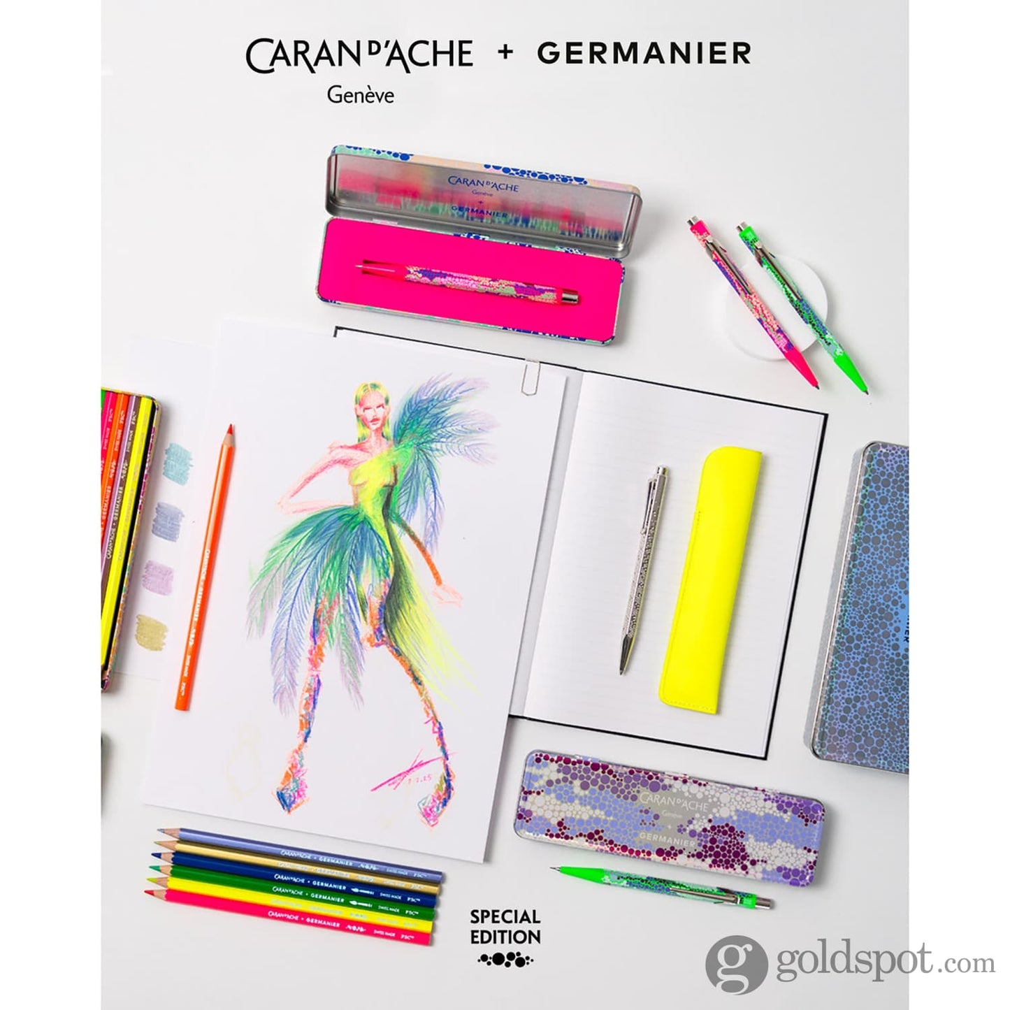 Caran d’Ache Ecridor Germanier Ballpoint Pen and Leather Case Set Pen and Pencil Sets