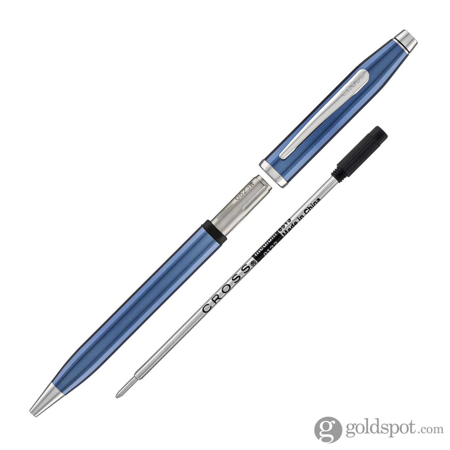 Cross Century II Ballpoint Pen in Translucent Blue with Rhodium Trim Ballpoint Pens