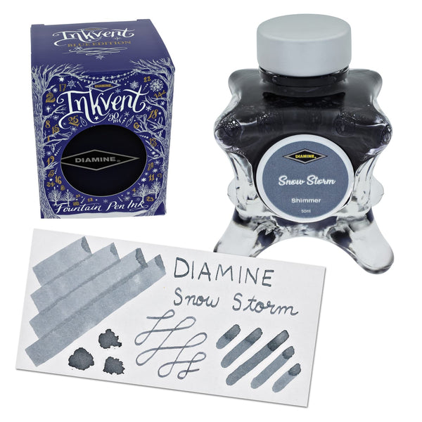 Diamine Inkvent Blue Edition Shimmer Bottled Ink in Snow Storm - 50 mL Bottled Ink