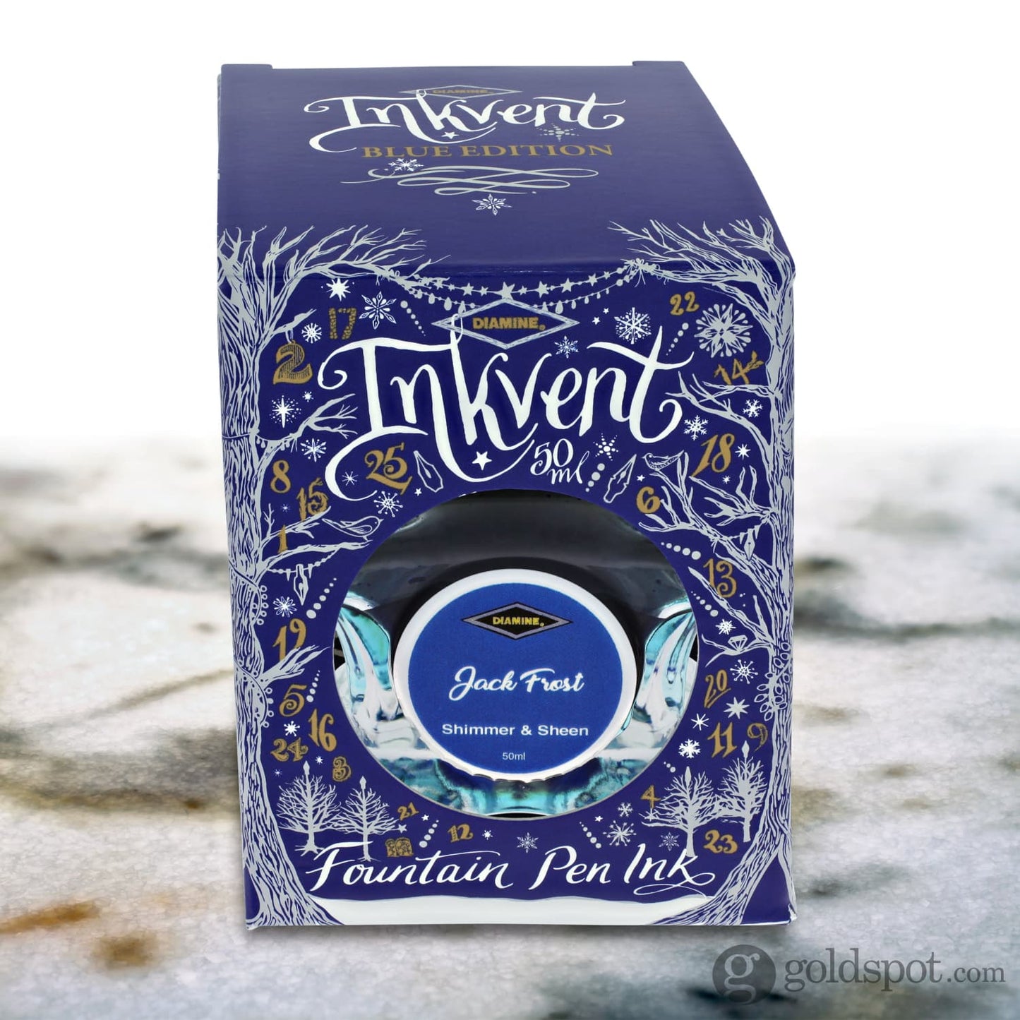 Diamine Inkvent Blue Edition Shimmer & Sheen Bottled Ink in Jack Frost - 50 mL Bottled Ink