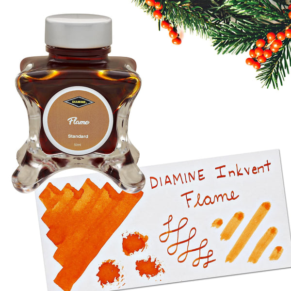 Diamine Inkvent Green Edition Standard Bottled Ink in Flame - 50 mL Bottled Ink