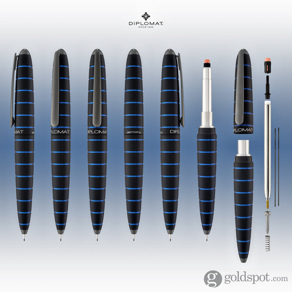 Diplomat Elox Mechanical Pencil in Ring Black/Blue -.7mm Mechanical Pencil