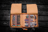 Galen Leather Pen Case Zippered 40 Slots in Crazy Horse Brown Pen Cases