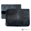Galen Leather Zippered Writer’s Bank Bag in Crazy Horse Black Pen Cases
