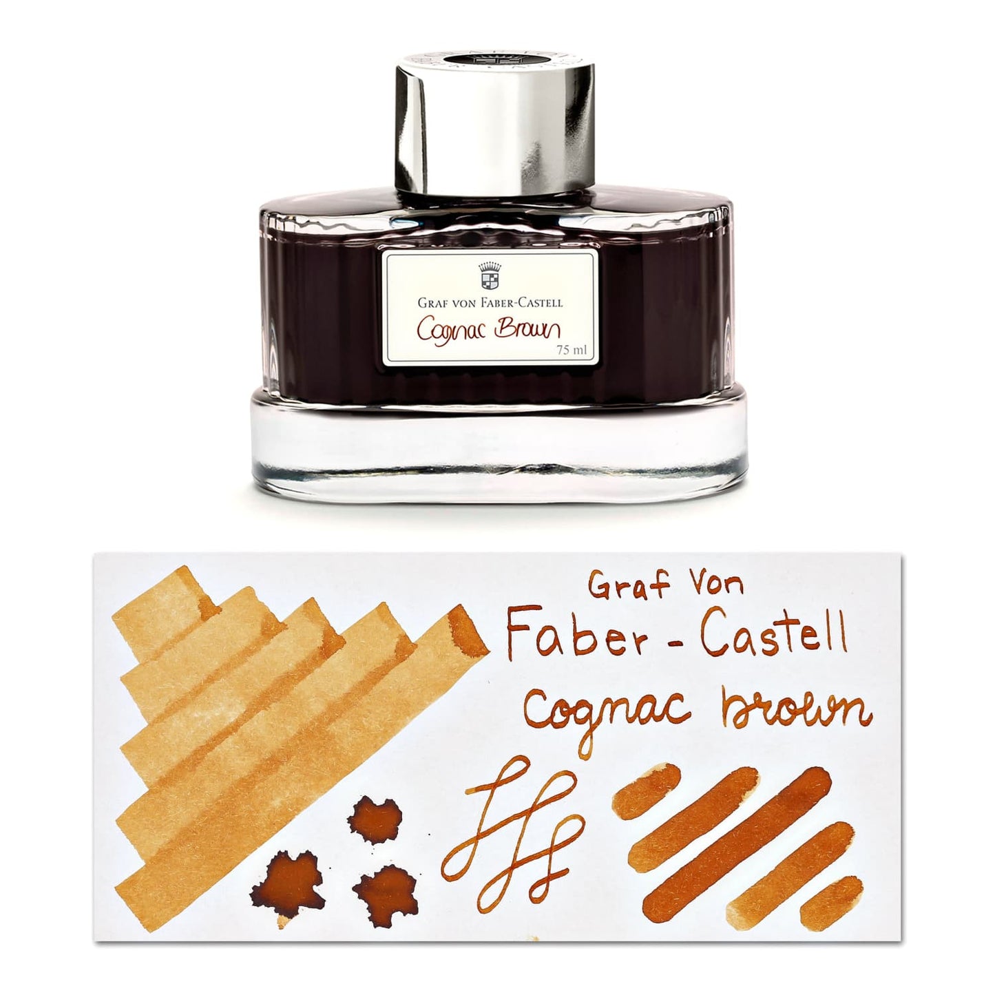 Graf von Faber-Castell Bottled Ink in Cognac Brown - 75 mL Bottled Ink