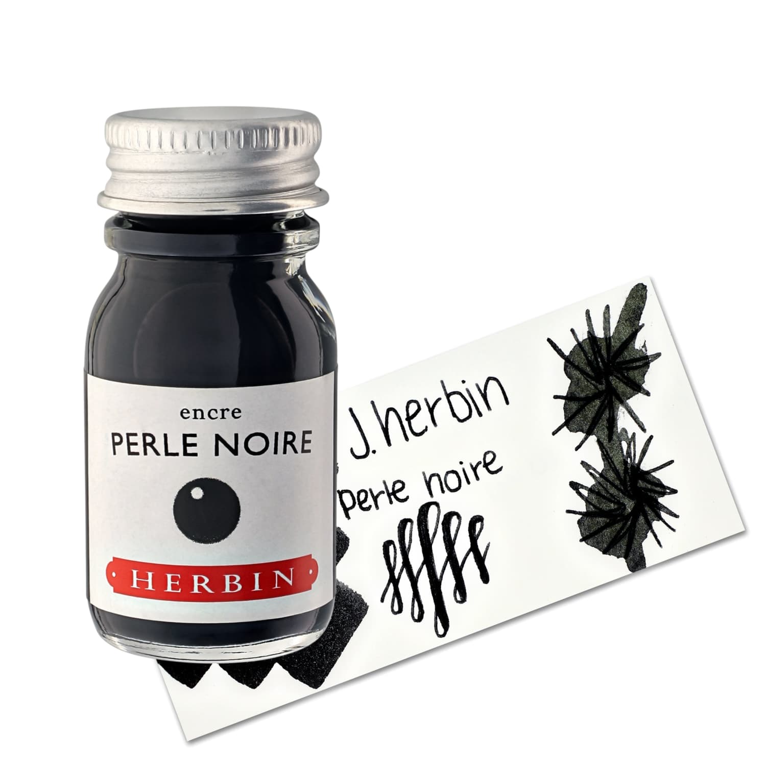 Herbin Perle Noire (Black Pearl) Bottled Fountain Pen Ink and Cartidges