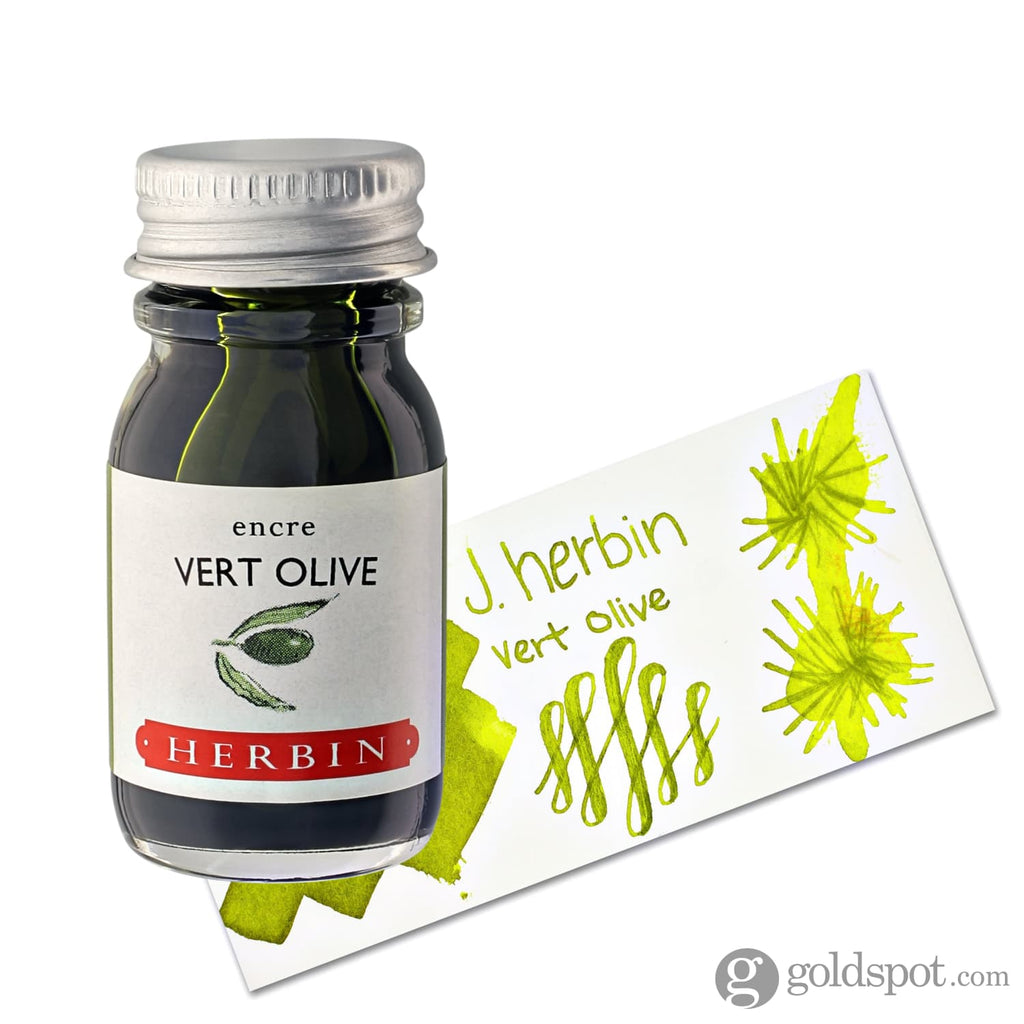 J. Herbin Bottled Ink and Cartridges in Vert Olive (Green Olive) 10ml Bottled Ink