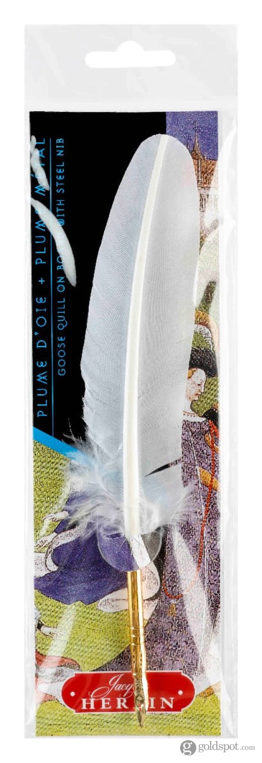 Jacques Herbin Goose Quill Pen in White Feather Dip Pen