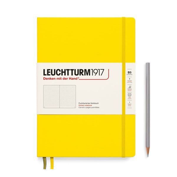 Leuchtturm 1917 Composition Hardcover Dot Grid Notebook in Lemon - B5 Notebooks Journals