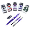 Monteverde Monza 3 Fountain Pen Set in Purple - M F Omniflex Nibs