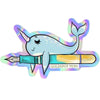 Narwhal Holographic Pen Sticker Stickers