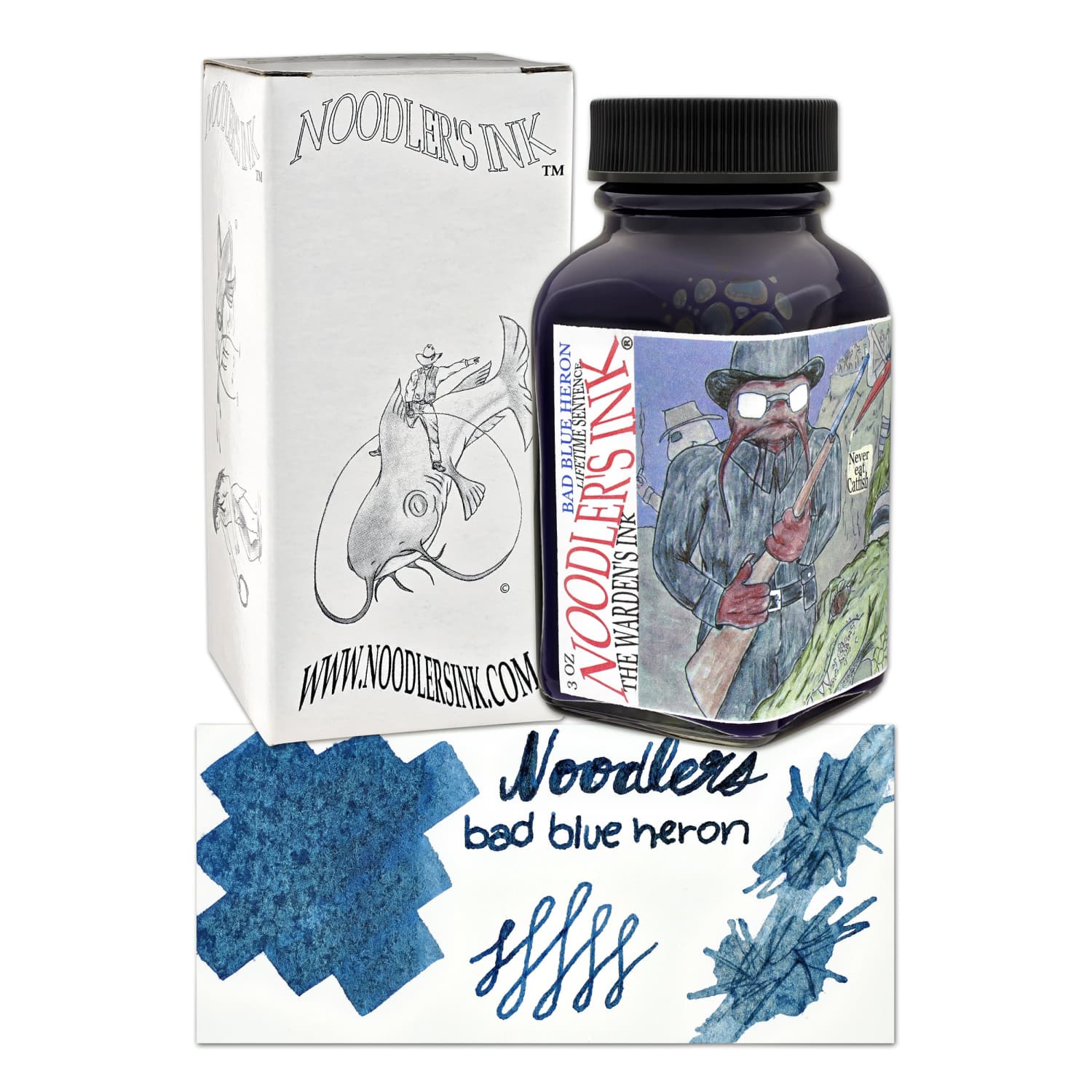 Noodler's Bad Blue Heron Fountain Pen Ink - 3oz Bottle