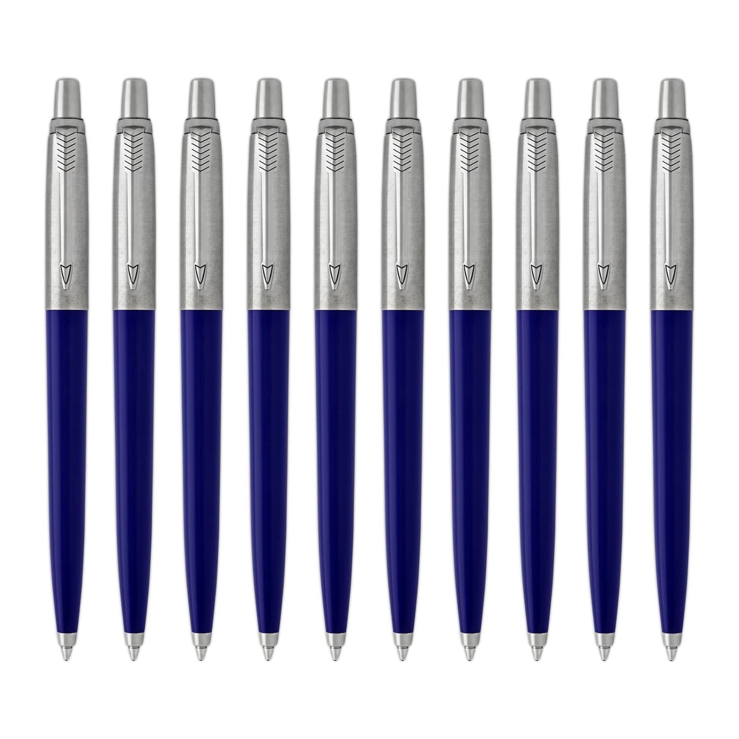 Parker Jotter Ballpoint Pen in Blue Barrel - Pack of 10 - Goldspot Pens