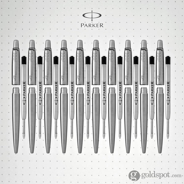 Parker Jotter Ballpoint Pen in Stainless Steel - Pack of 10 Ballpoint Pen