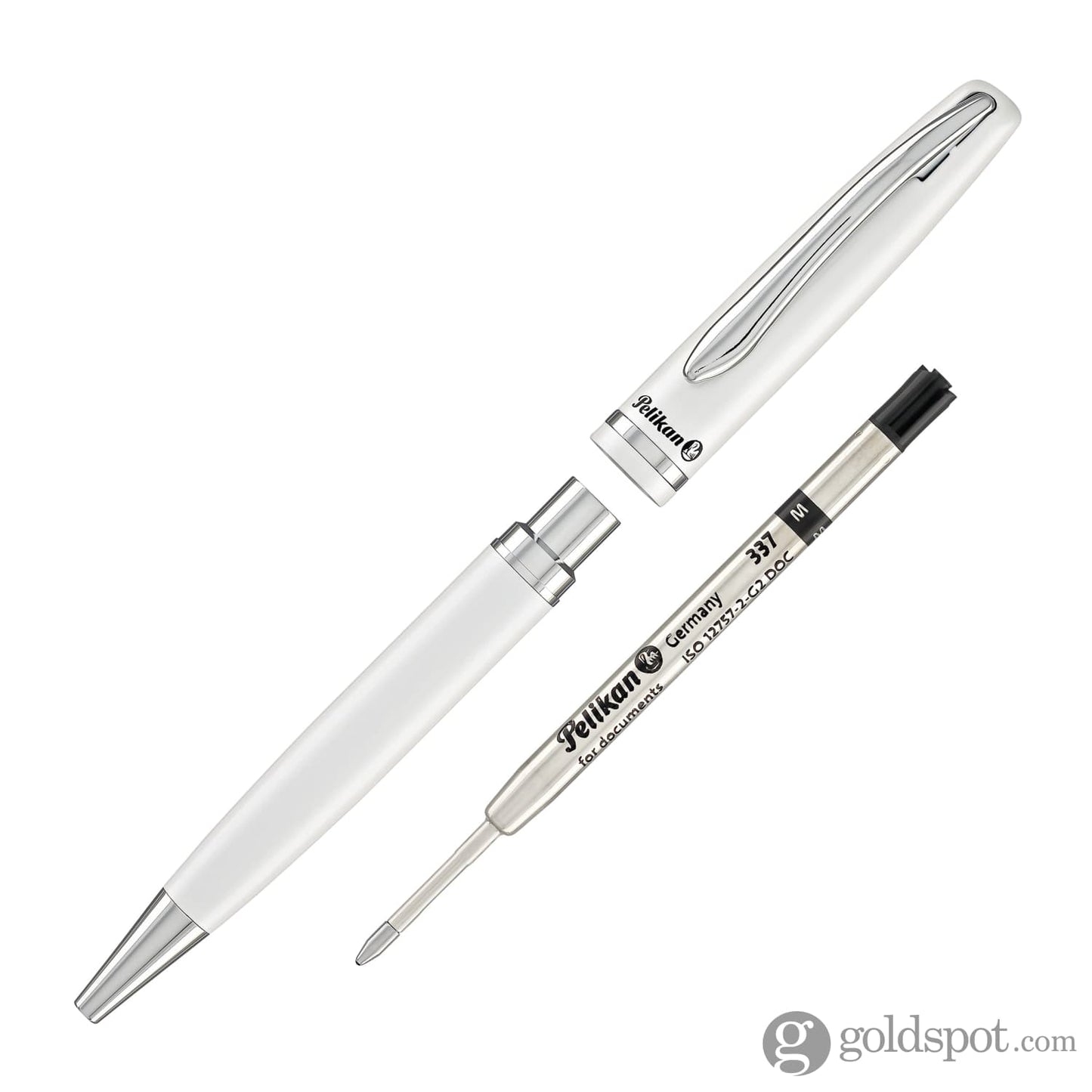 Pelikan Jazz Elegance Ballpoint Pen in White Ballpoint Pens