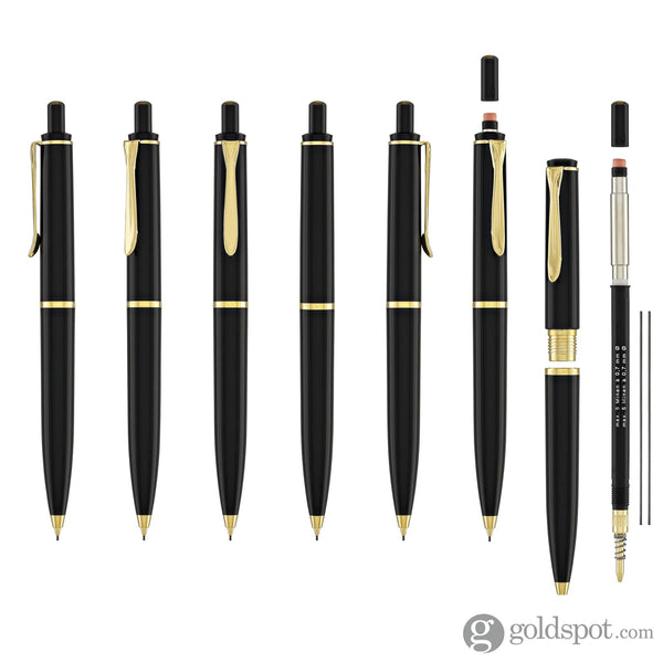 Pelikan P200 Mechanical Pencil in Black with Gold Trim - 0.7mm Mechanical Pencils