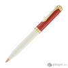 Pelikan Souveran 600 Ballpoint Pen - Red & White with Gold Trim Ballpoint Pens