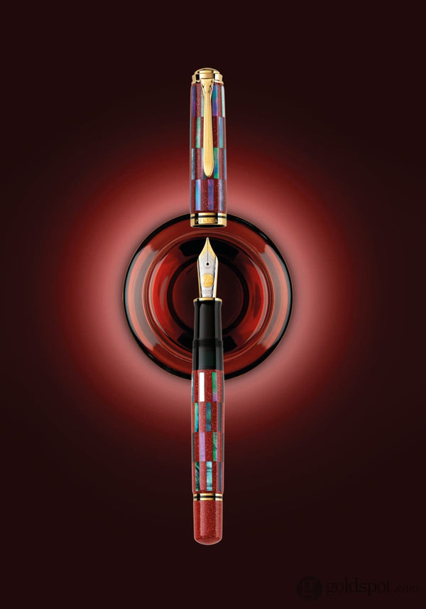 Pelikan Souveran M1000 Fountain Pen in Raden Red Infinity - 18K Gold Medium Point Fountain Pen