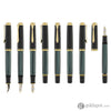 Pelikan Souveran M600 Fountain Pen in Black & Green with Gold Trim - 14K Gold Fountain Pen