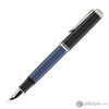 Pelikan Souveran M805 Fountain Pen in Black & Blue with Silver Trim - 18K Gold Fountain Pens