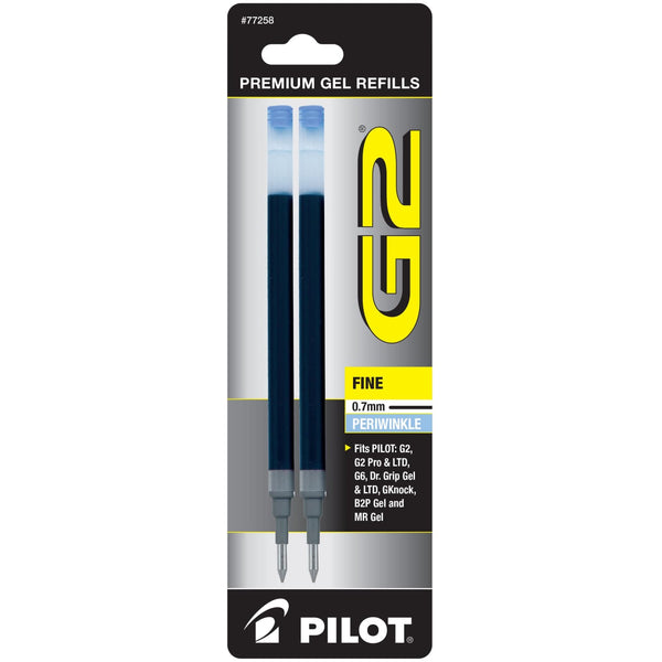 Pilot G2 Refills Periwinkle Gel Ink Fine Point 0.7mm 2 Pack Pen