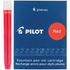 Pilot Namiki Ink Cartridge in Red - Pack of 6 Fountain Pen Cartridges