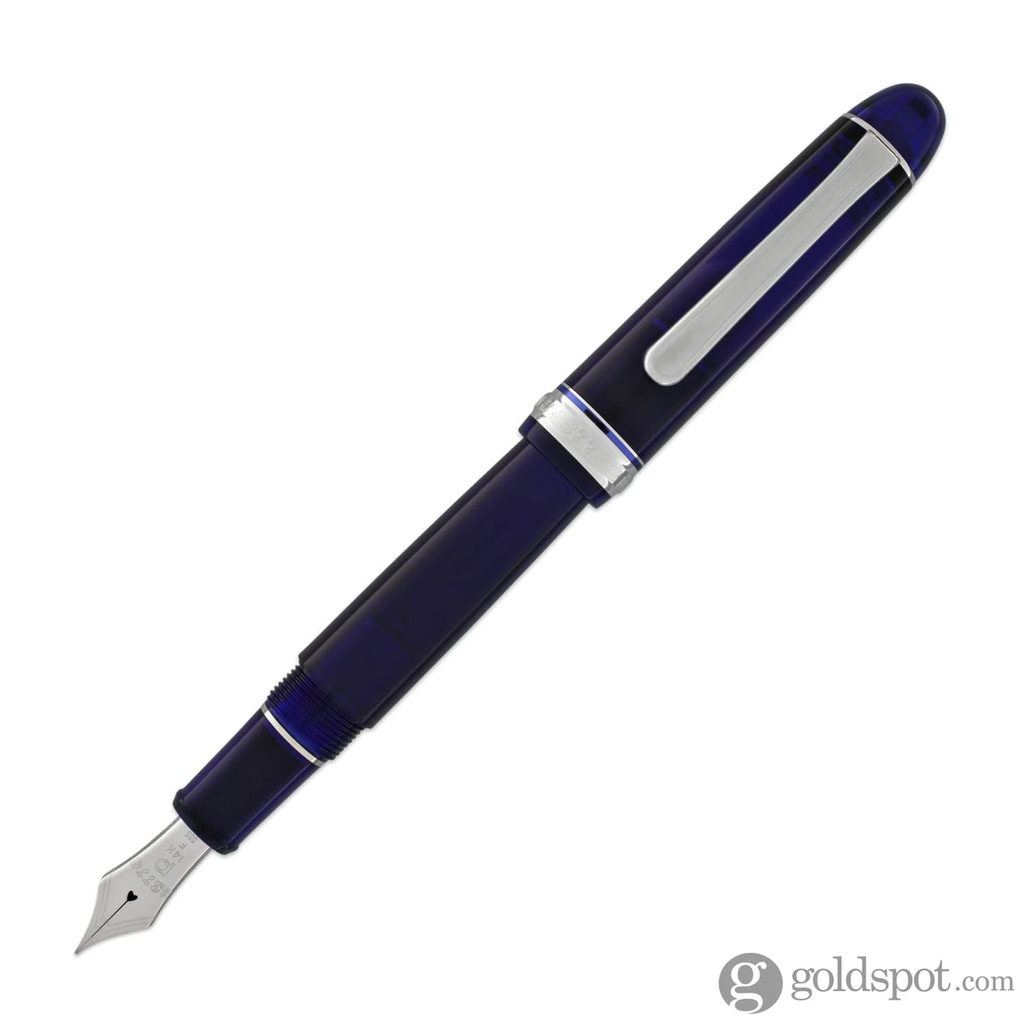 Platinum 3776 Century Fountain Pen in Chartres Blue with Rhodium Trim - 14K Gold Medium Fountain Pen