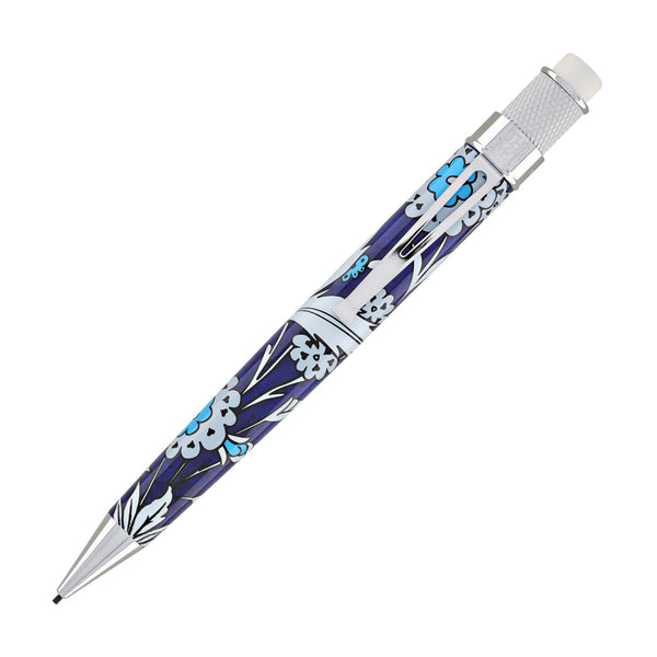 Retro 51 Tornado Metropolitan Mechanical Pencil in Iznik Garden Blue Birds & Flowers - 1.15 mm Mechanical Pencil