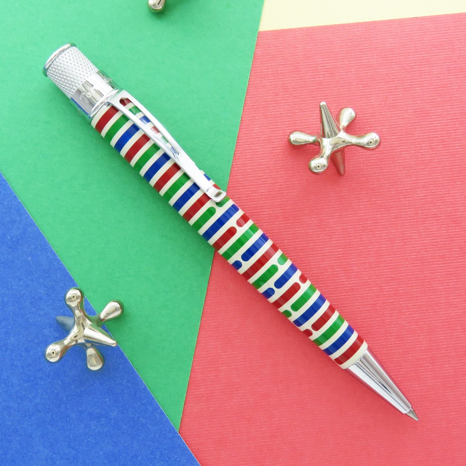 Sheaffer White Dot Electric Rainbow Rollerball Pen---new