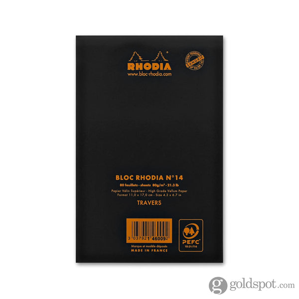 Rhodia No. 14 Staplebound 4.375 x 6.375 Notepad in Black Notebooks Journals