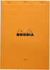 Rhodia No. 18 Staplebound 8.25 x 11.75 Notepad in Orange Lined with Margin Notepads