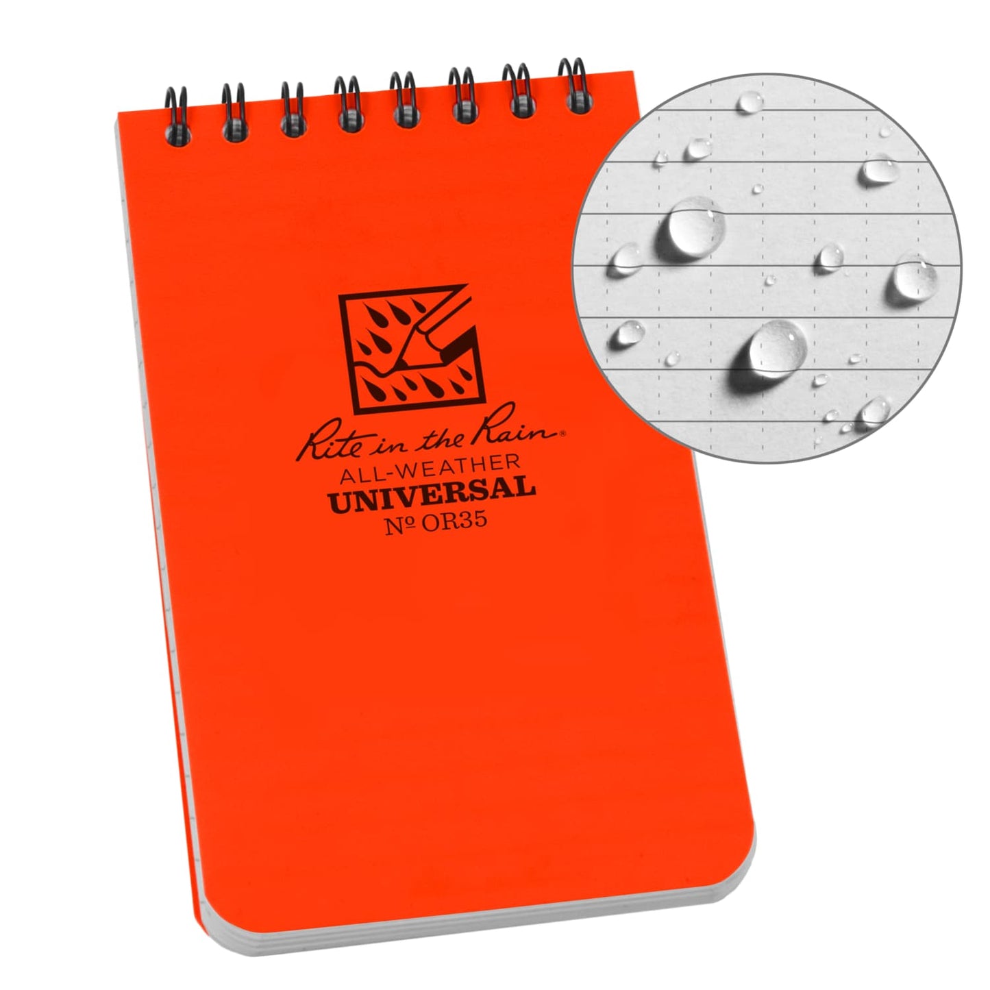 Rite In The Rain Weatherproof Universal Notebook 3’’ x 5’’ - Orange Notepads