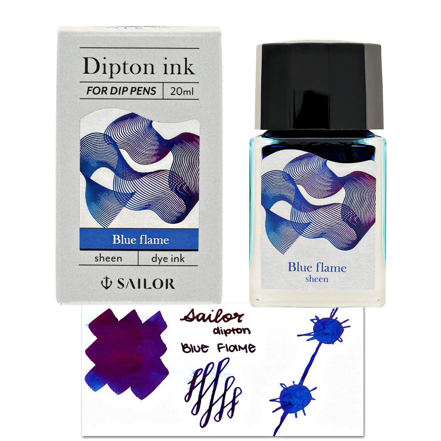 Sailor Compass Dipton Sheen Bottled Ink in Blue Flame - 20mL