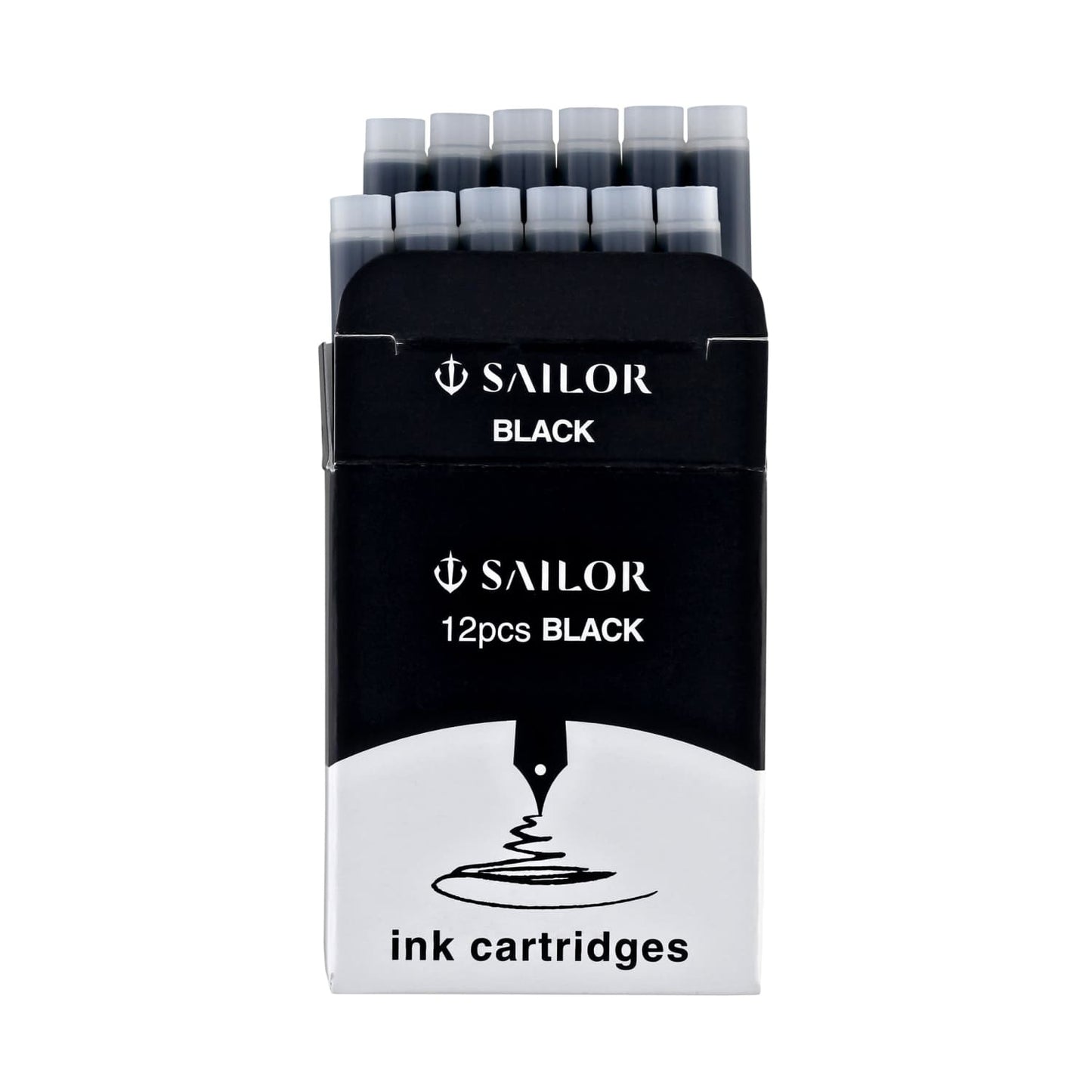 Sailor Jentle Ink Cartridges in Black - Pack of 12 Fountain Pen Cartridges