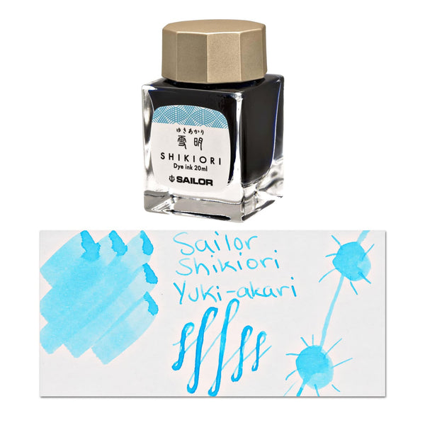 Sailor Shikiori Bottled Ink in Yuki - Akari (Snow Light Blue) - 20 mL Bottled Ink