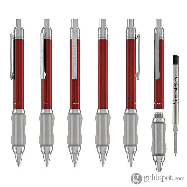 Sensa Click Lacquer Ballpoint Pen in Scarlet Burgundy Ballpoint Pens