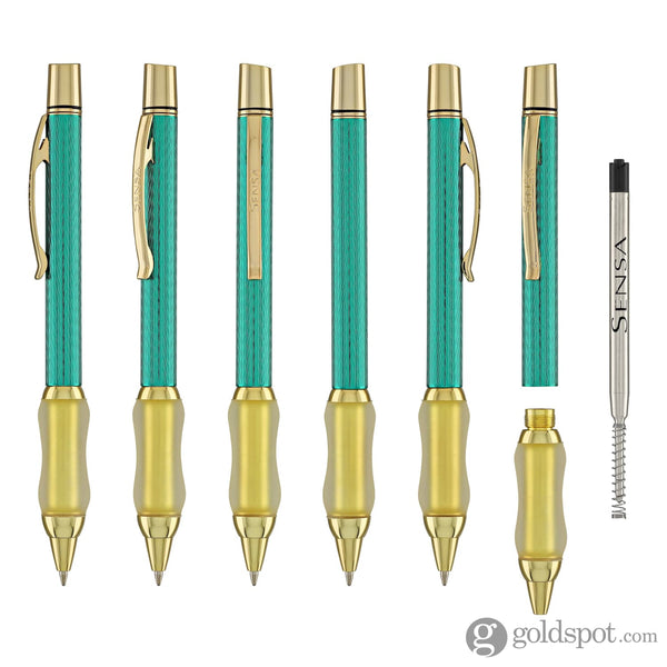 Sensa Herringbone Jewels Ballpoint Pen in Jade Green Pens