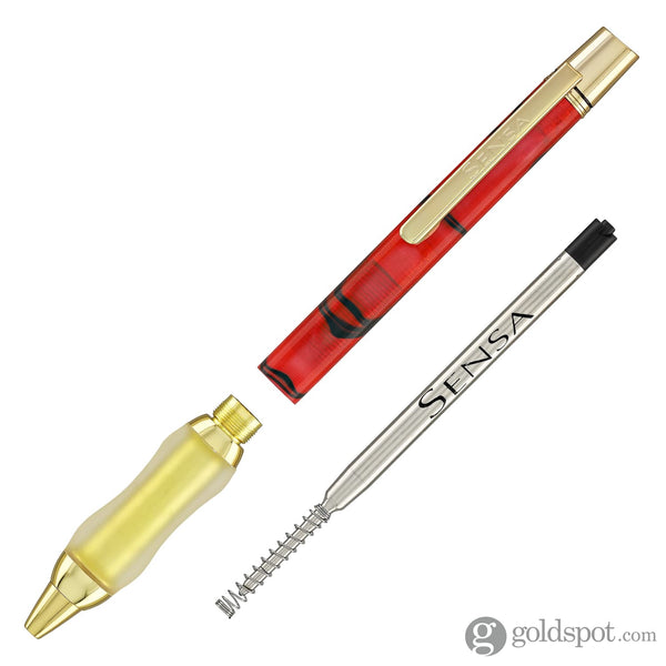 Sensa Metro Gold Ballpoint Pen in Black Cherry Burgundy Ballpoint Pens