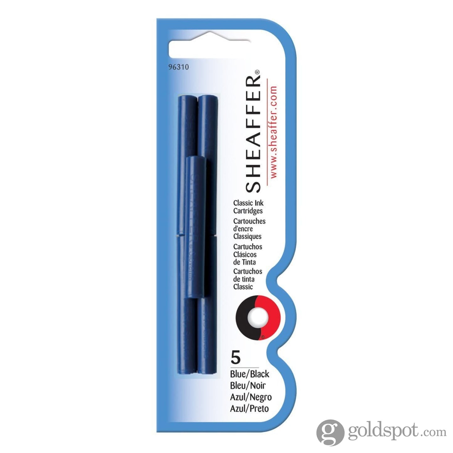 Sheaffer Ink Cartridges in Blue-Black - Pack of 5 Fountain Pen Cartridges