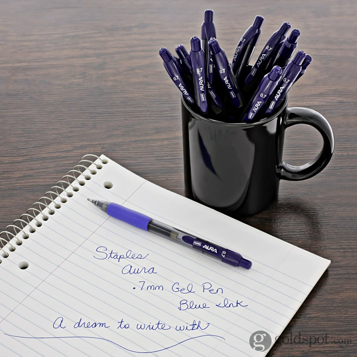 Staples Aura Gel Pens in Blue - 0.7mm - Pack of 12 Gel Pen