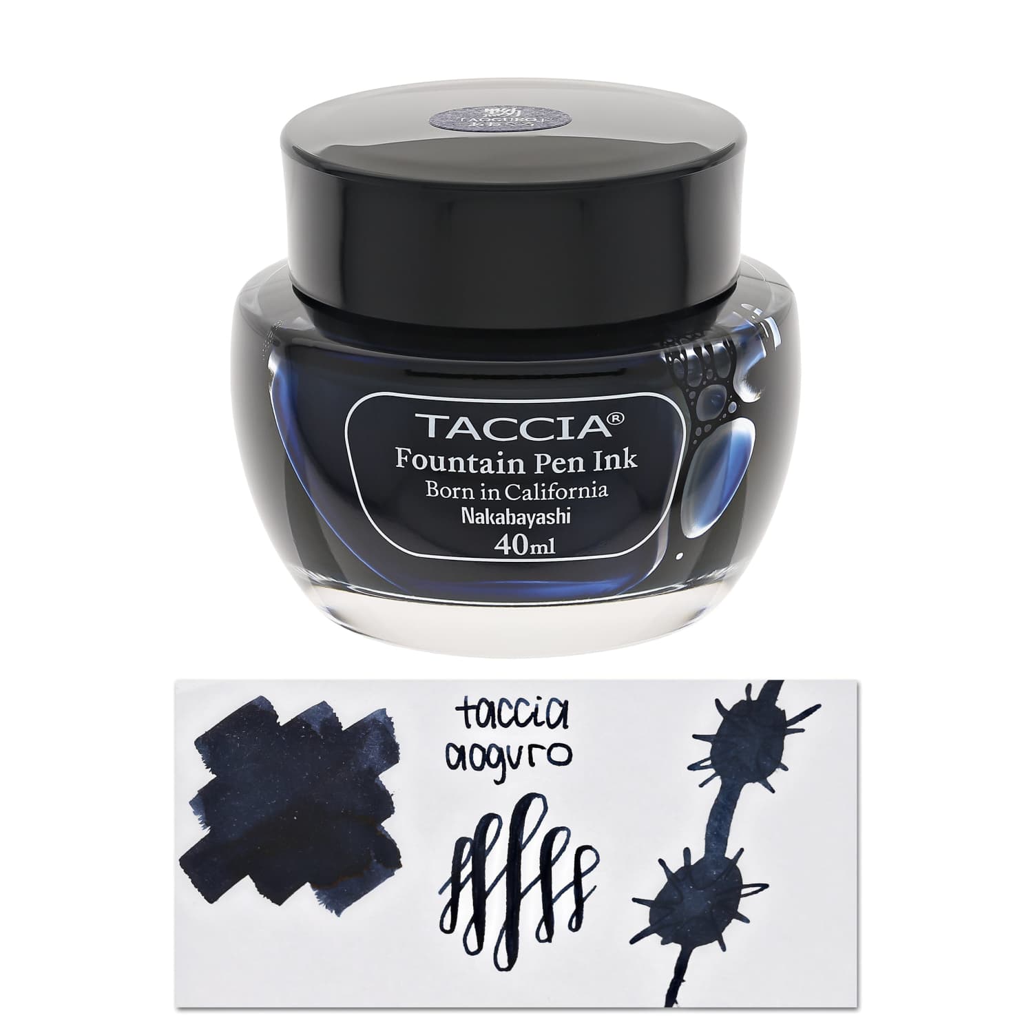 Taccia Ink Bottle - Blue/Black - 40ml - Pen Boutique