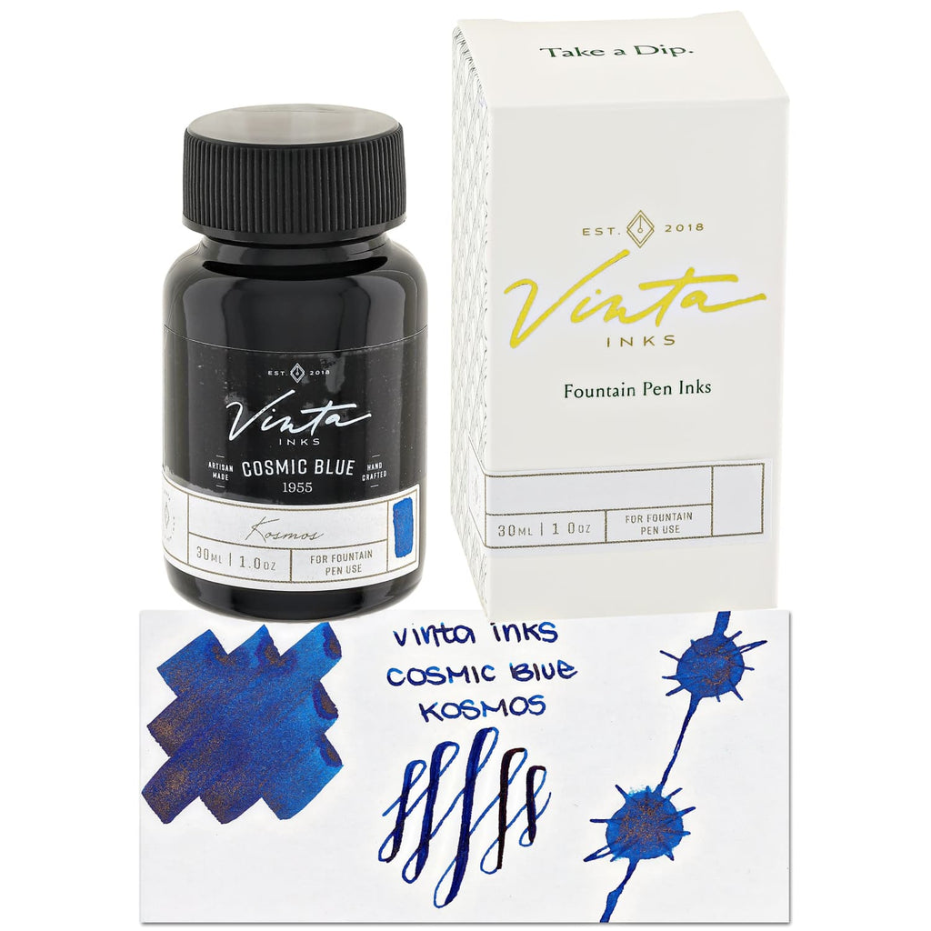 Vinta Inks 1.0 Shimmer Bottled Ink in Cosmic Blue [Kosmos 1955] - 30mL Bottled Ink