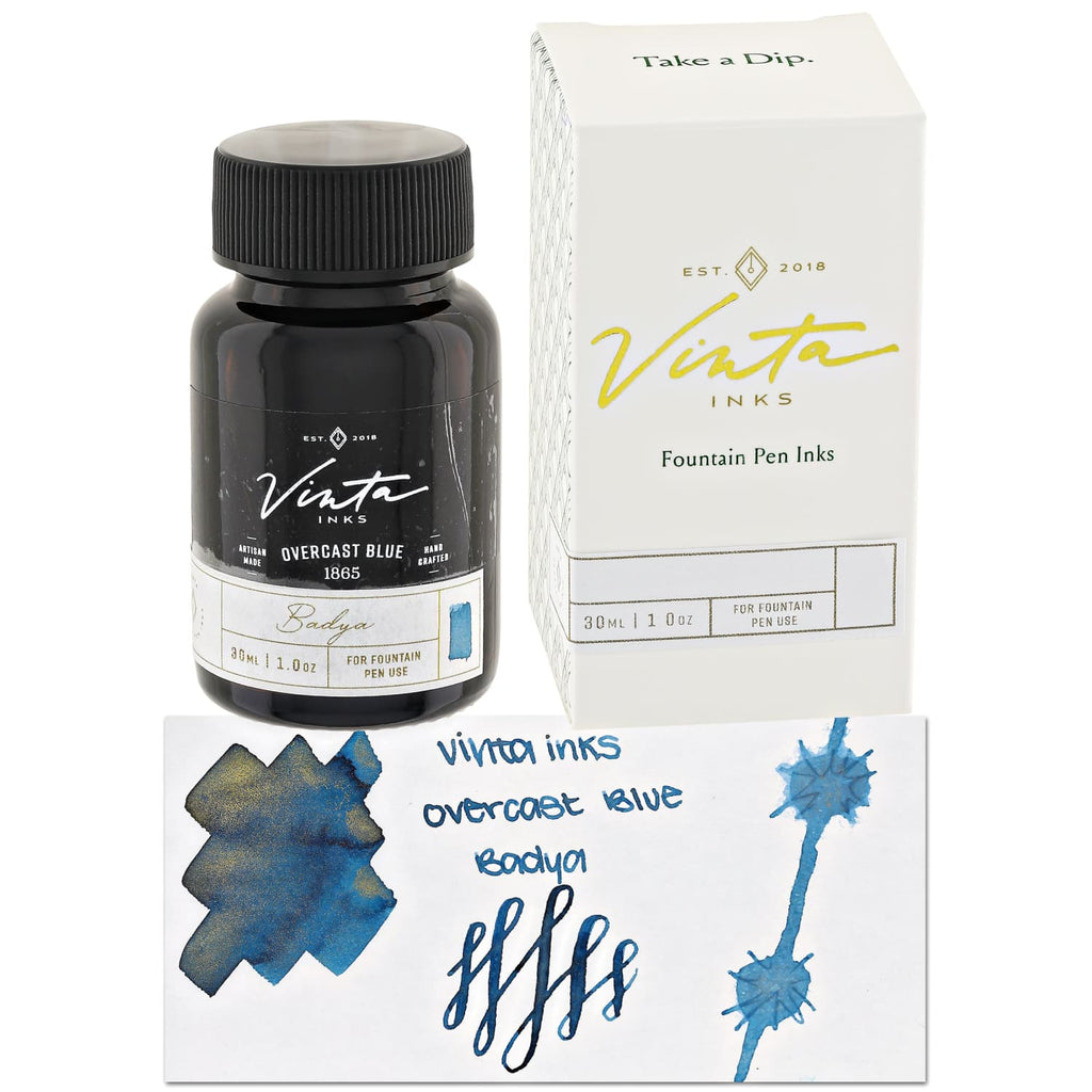 Vinta Inks Hello Rain Collection Bottled Ink in Overcast Blue [Badya 1865] - 30mL Bottled Ink