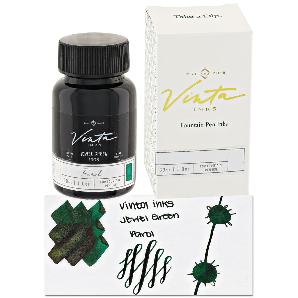 Vinta Inks Seasonal Collection Bottled Ink in Jewel Green [Parol 1908] - 30mL Bottled Ink