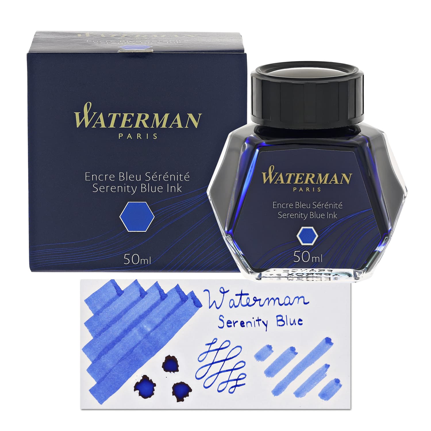 Waterman Bottled Ink in Serenity Blue 50mL Goldspot Pens