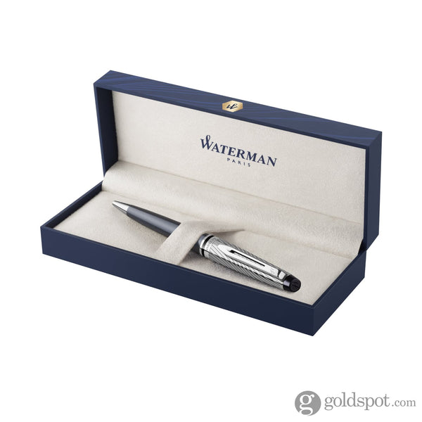 Waterman Expert Deluxe Ballpoint Pen in Metallic Grey Stone with Chrome Trim Ballpoint Pens