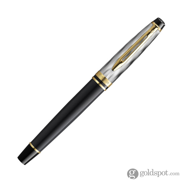 Waterman Expert Deluxe Rollerball Pen Reflections of Paris in Black with Gold Trim