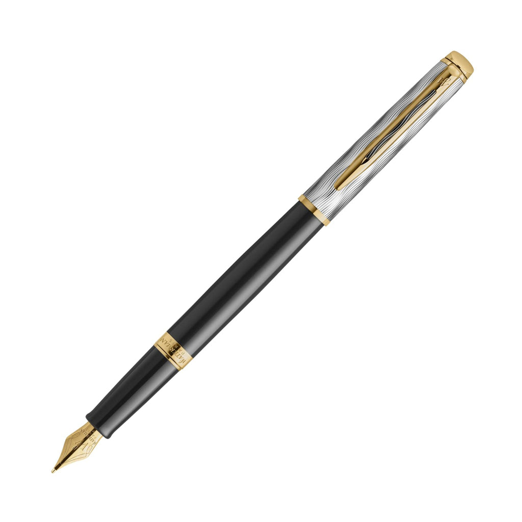 Waterman Hemisphere Deluxe Fountain Pen Reflections of Paris in Black Lacquer with Gold Trim